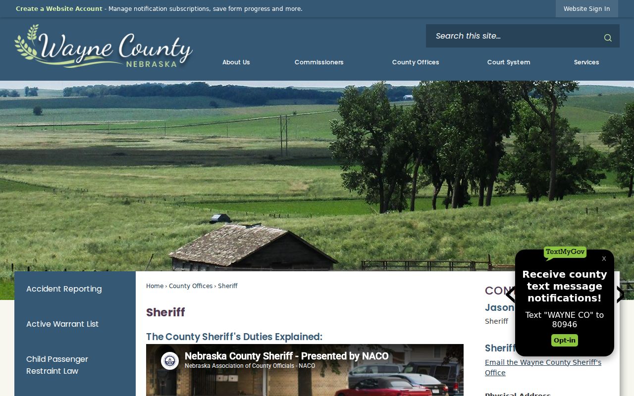 Wayne County criminal history sheriff and no-jail notice