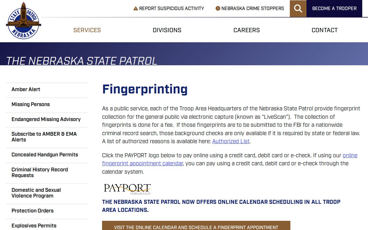 Wayne County arrest history LiveScan fingerprinting channel
