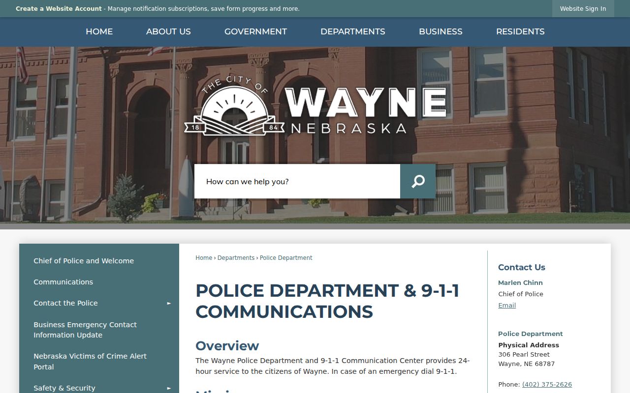 Wayne criminal records at the city police department